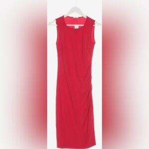 Wolford Red ruched dress with slit Sz 6